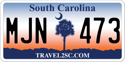 SC license plate MJN473