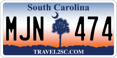 SC license plate MJN474