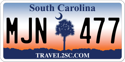 SC license plate MJN477