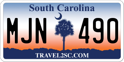SC license plate MJN490