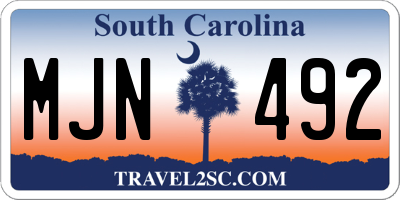 SC license plate MJN492