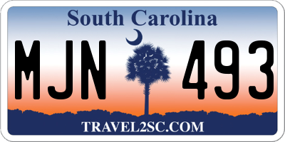 SC license plate MJN493