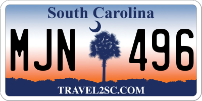 SC license plate MJN496