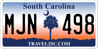 SC license plate MJN498