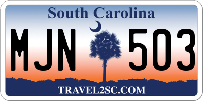 SC license plate MJN503