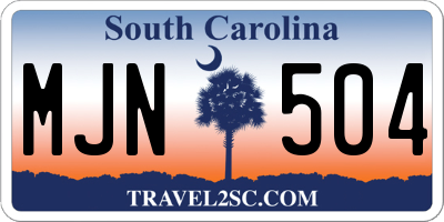 SC license plate MJN504