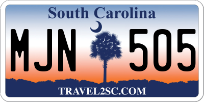SC license plate MJN505