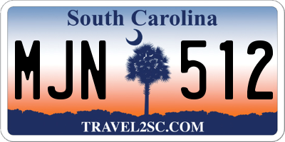 SC license plate MJN512