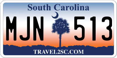 SC license plate MJN513