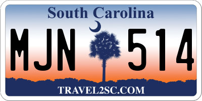 SC license plate MJN514