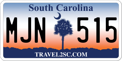 SC license plate MJN515