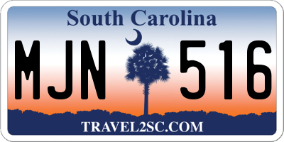 SC license plate MJN516
