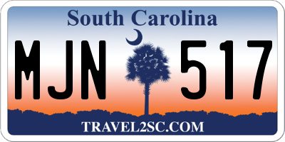 SC license plate MJN517
