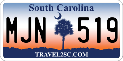 SC license plate MJN519