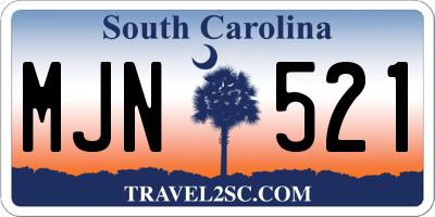 SC license plate MJN521