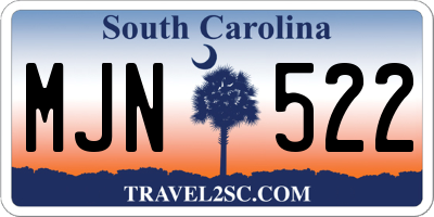 SC license plate MJN522