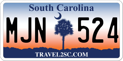 SC license plate MJN524
