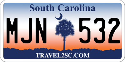 SC license plate MJN532