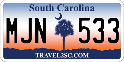 SC license plate MJN533