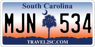 SC license plate MJN534