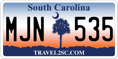 SC license plate MJN535