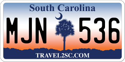SC license plate MJN536