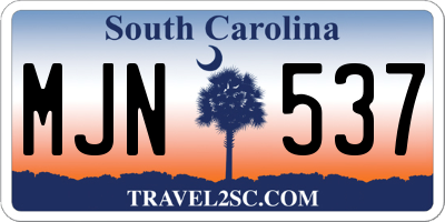 SC license plate MJN537
