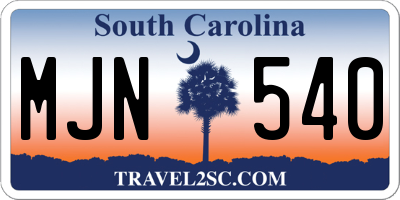 SC license plate MJN540