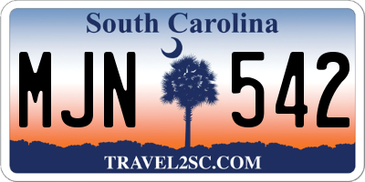 SC license plate MJN542