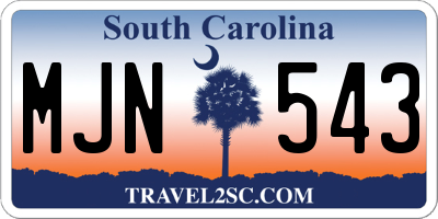 SC license plate MJN543