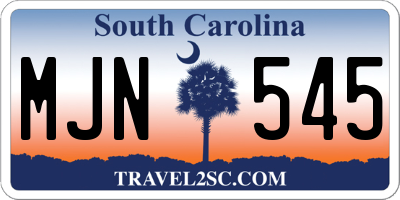 SC license plate MJN545