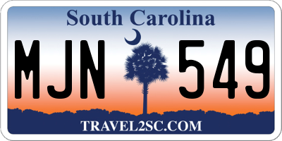 SC license plate MJN549