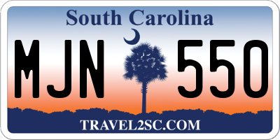 SC license plate MJN550