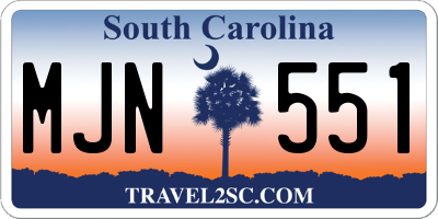 SC license plate MJN551