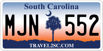 SC license plate MJN552