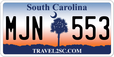 SC license plate MJN553