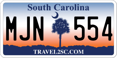 SC license plate MJN554