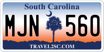 SC license plate MJN560