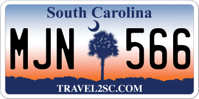 SC license plate MJN566
