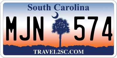 SC license plate MJN574