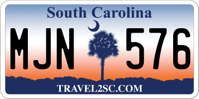 SC license plate MJN576