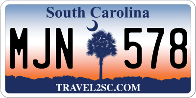 SC license plate MJN578