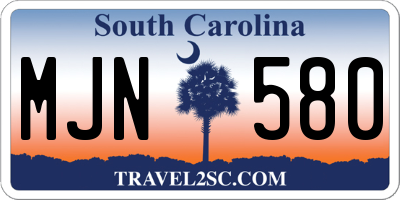 SC license plate MJN580