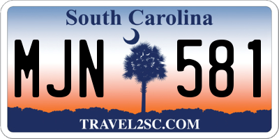 SC license plate MJN581