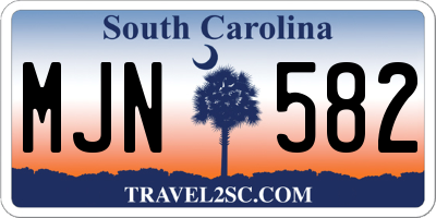 SC license plate MJN582
