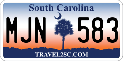 SC license plate MJN583