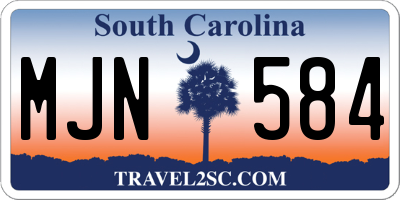 SC license plate MJN584