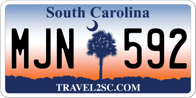 SC license plate MJN592