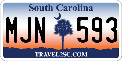 SC license plate MJN593