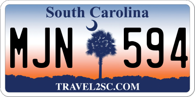 SC license plate MJN594